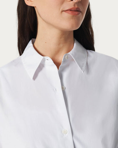 Amy Lace Poplin Shirt - White Lace