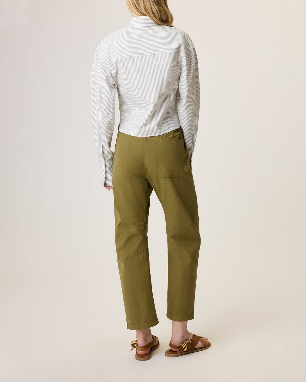 Becca Poplin Stripe Shirt - Moss Stripe