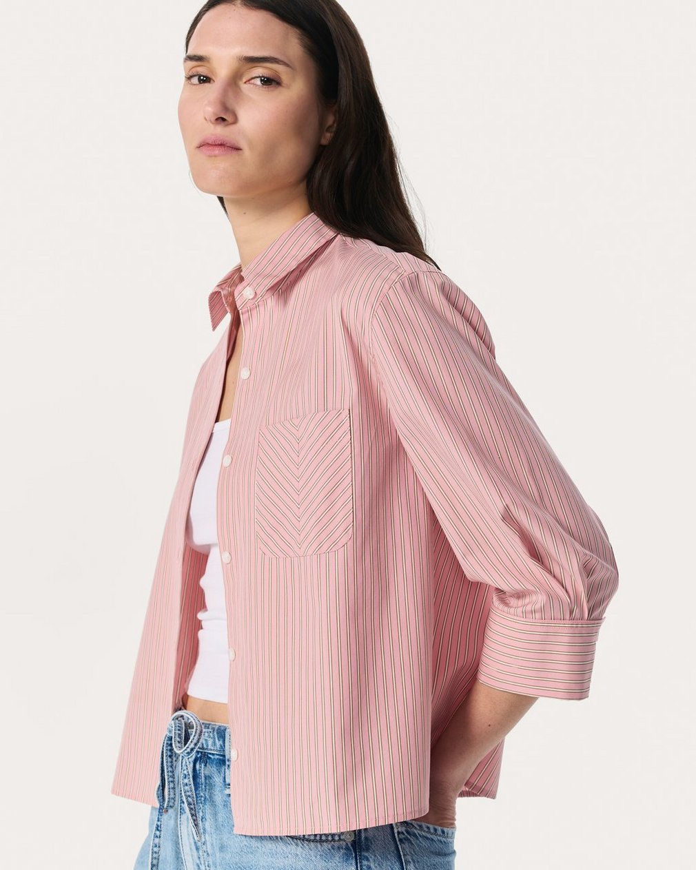 Lucia Striped Shirt - Blush Stripe
