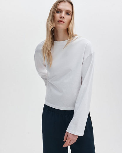 Kelly Boxy Long-Sleeve Tee - White