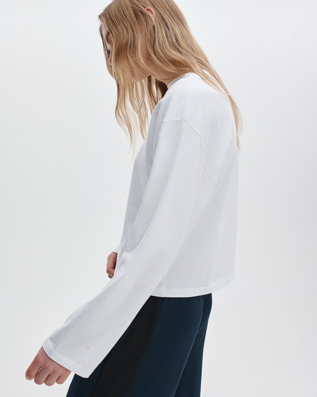 Kelly Boxy Long-Sleeve Tee - White