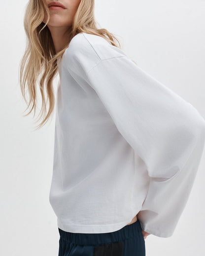 Kelly Boxy Long-Sleeve Tee - White