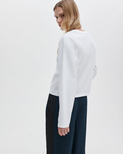 Kelly Boxy Long-Sleeve Tee - White