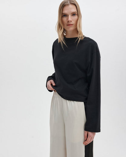 Kelly Boxy Long-Sleeve Tee - Black