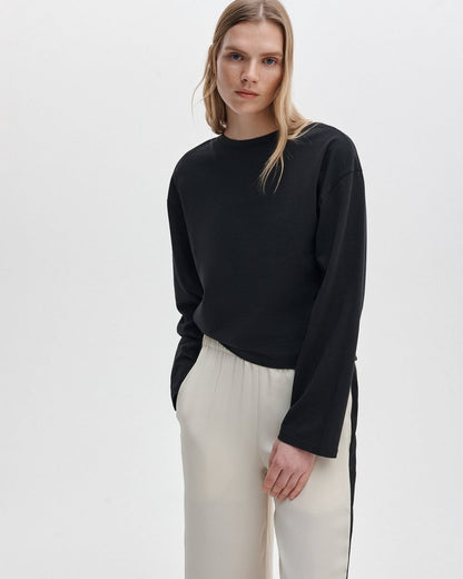 Kelly Boxy Long-Sleeve Tee - Black