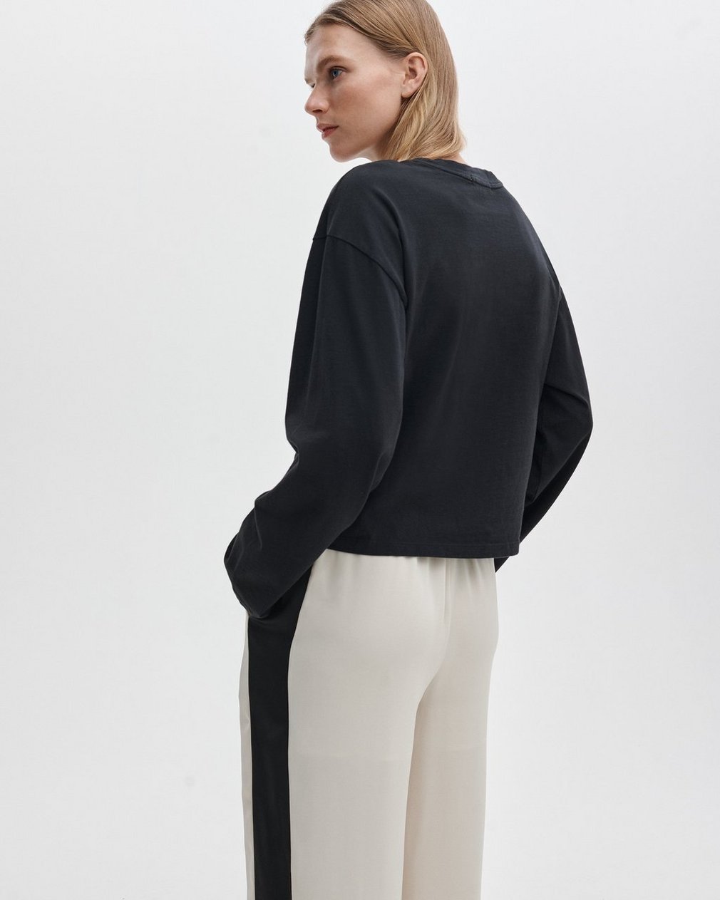 Kelly Boxy Long-Sleeve Tee - Black