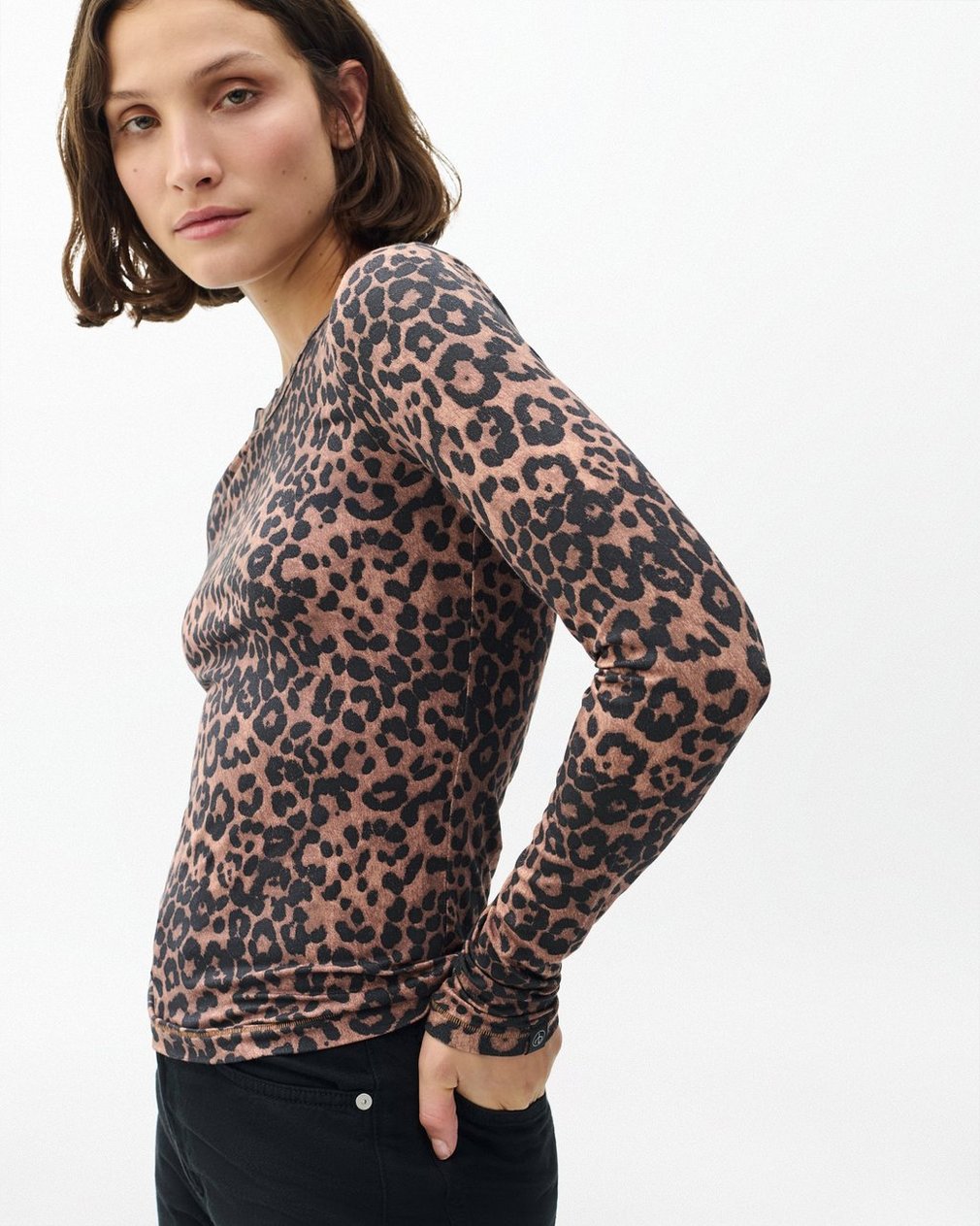 Luca Leopard-Print Long-Sleeve Tee - Leopard