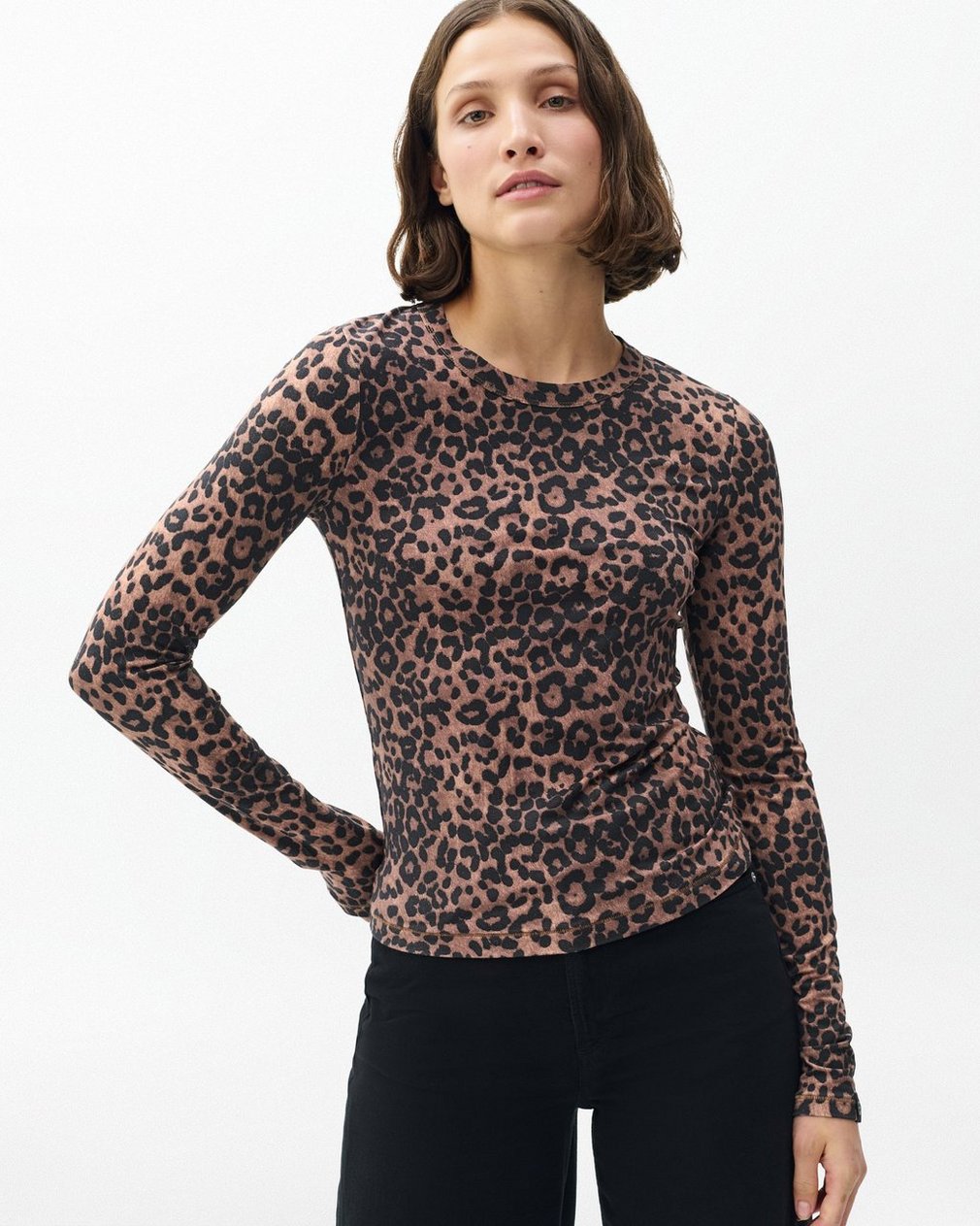Luca Leopard-Print Long-Sleeve Tee - Leopard