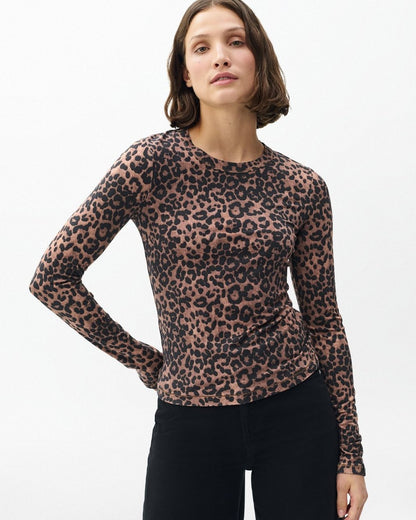 Luca Leopard-Print Long-Sleeve Tee - Leopard