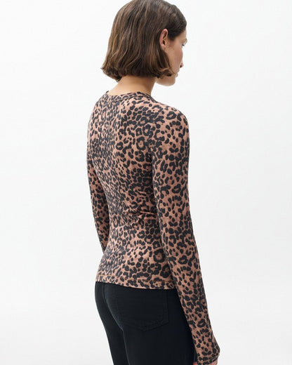 Luca Leopard-Print Long-Sleeve Tee - Leopard