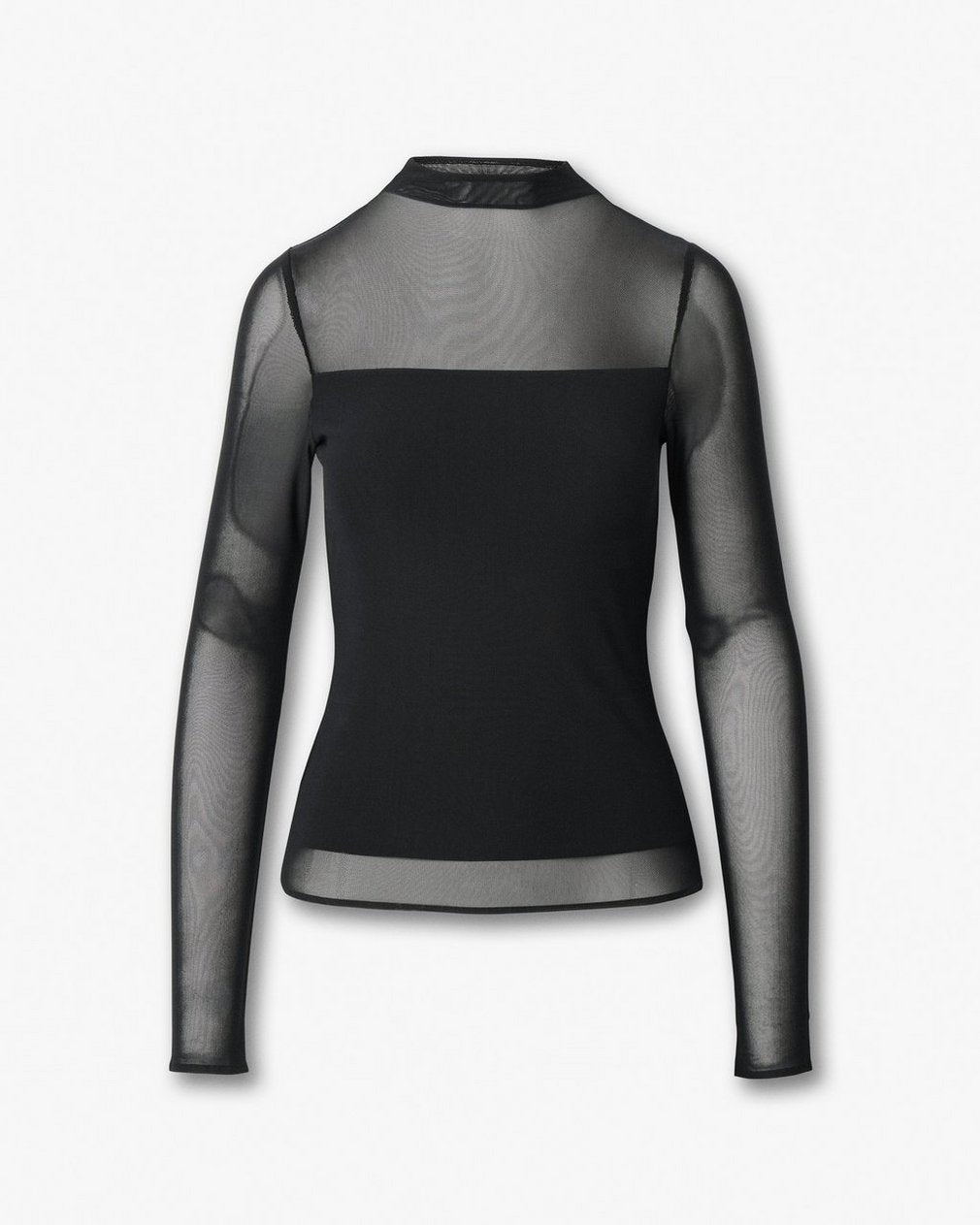 Luca Mixed-Media Mockneck - Black