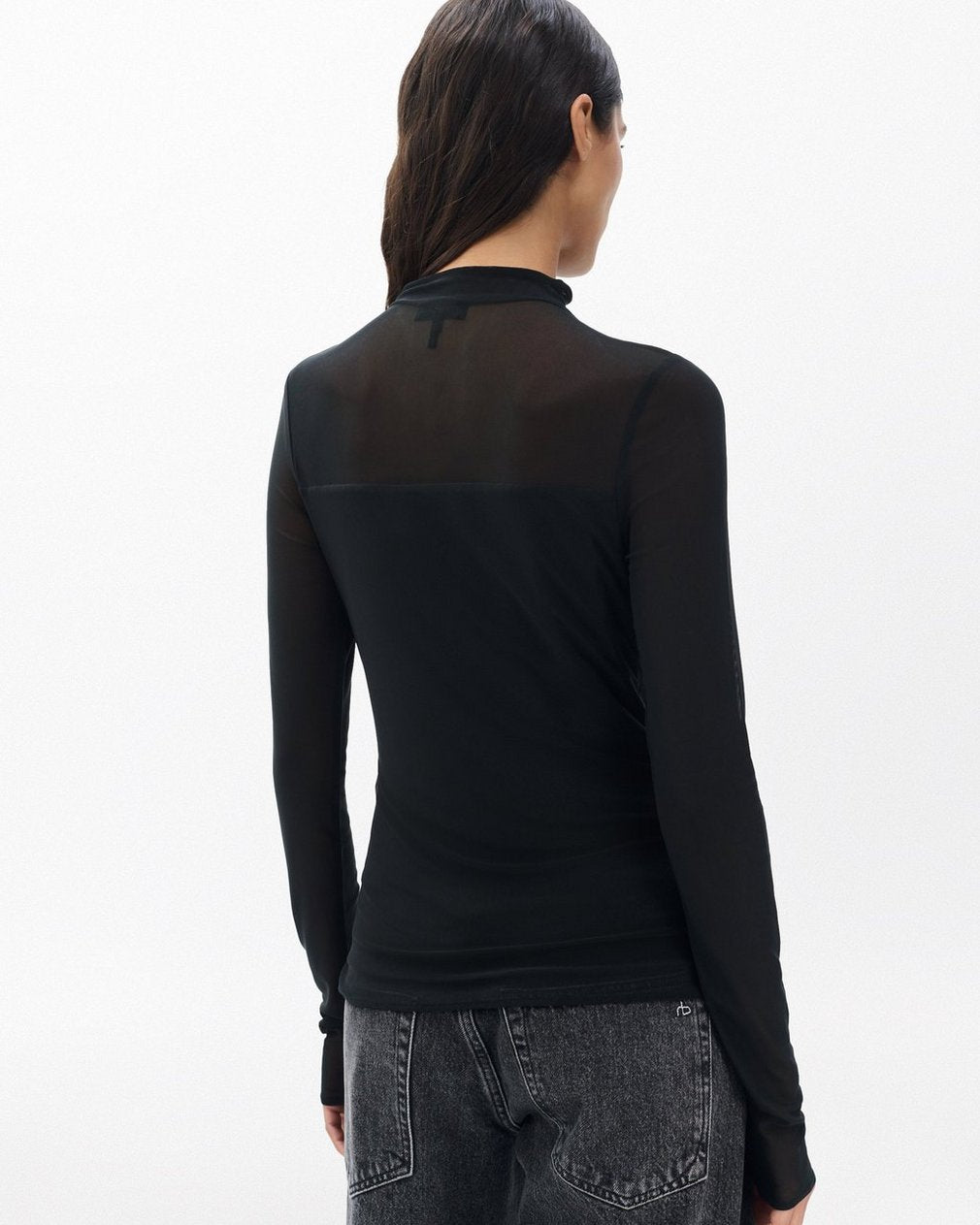 Luca Mixed-Media Mockneck - Black