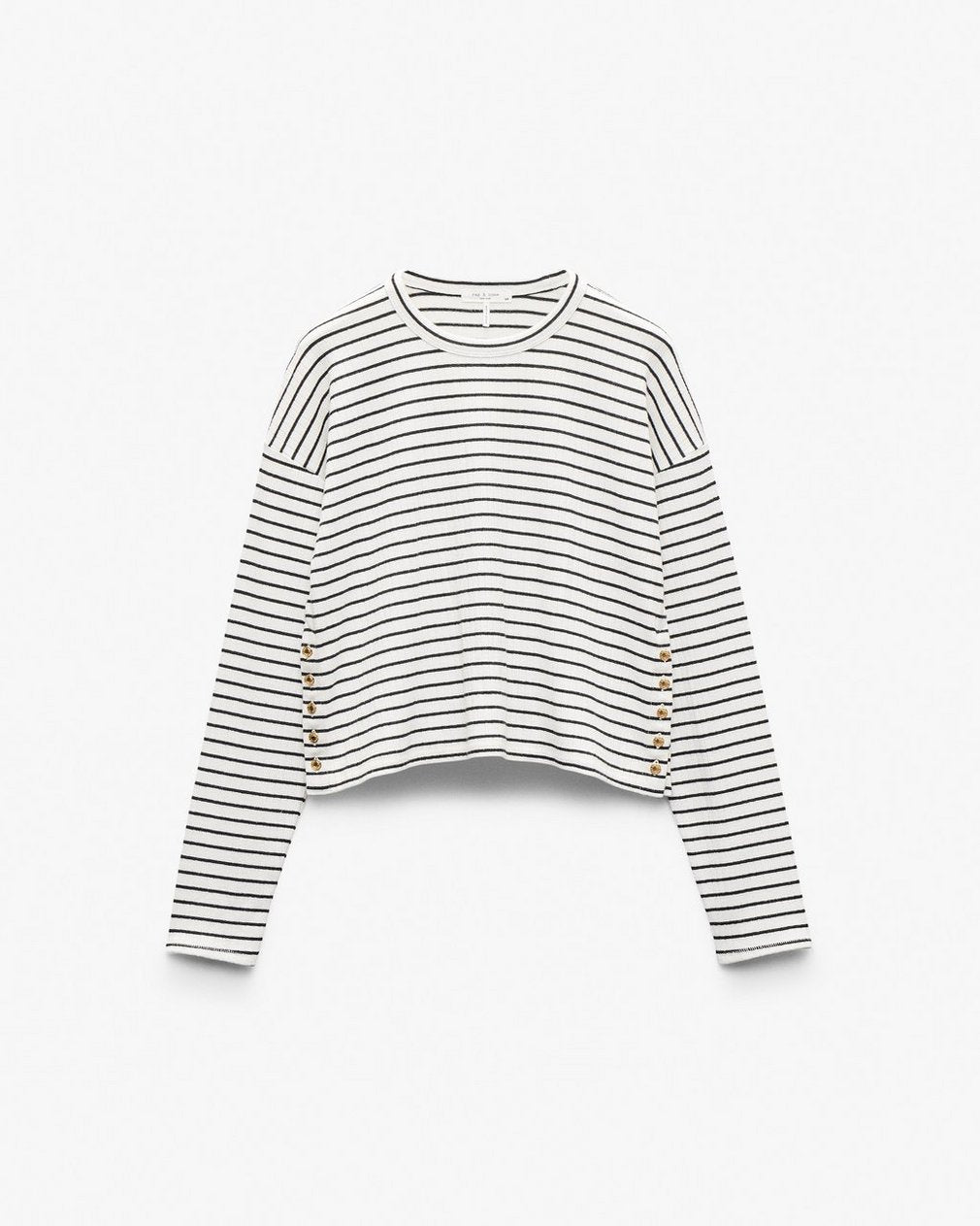 The Knit Striped Long-Sleeve Tee - Beige Multi