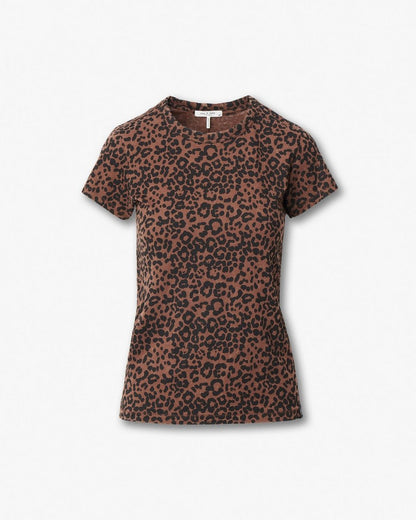 Leopard-Print Cotton Tee - Brown Multi