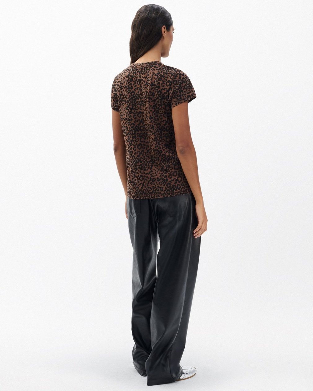 Leopard-Print Cotton Tee - Brown Multi