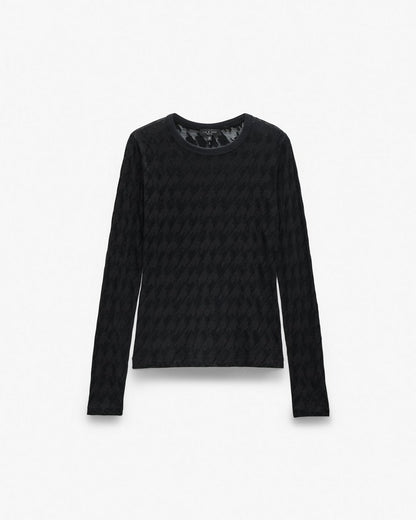 Valencia Houndstooth Tee - Black