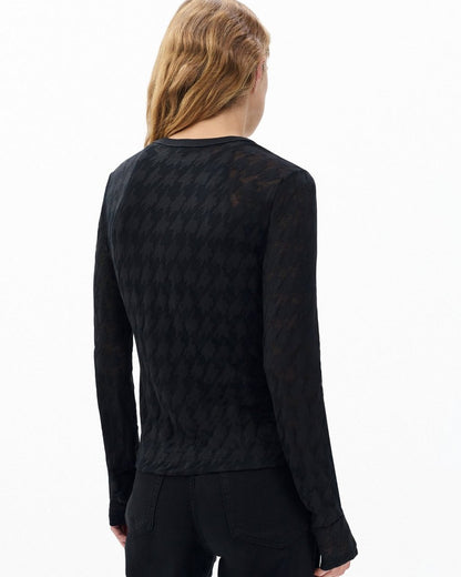 Valencia Houndstooth Tee - Black