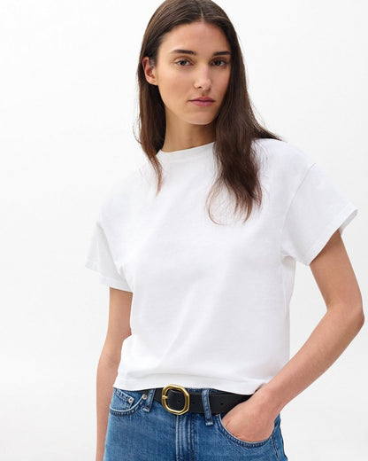 Kelly Boxy Cotton Tee - White