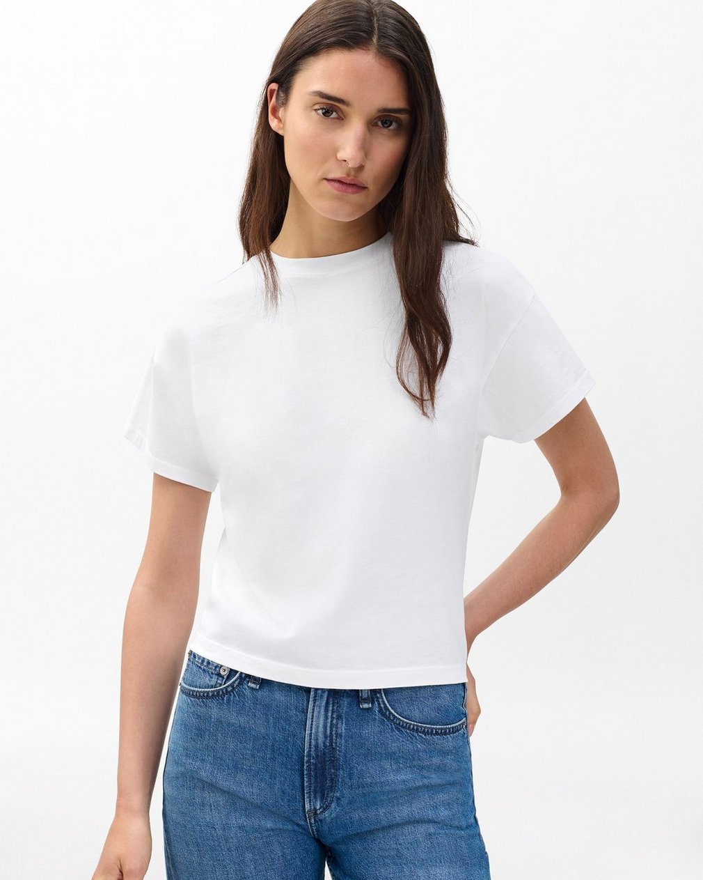 Kelly Boxy Cotton Tee - White