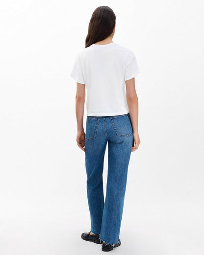 Kelly Boxy Cotton Tee - White