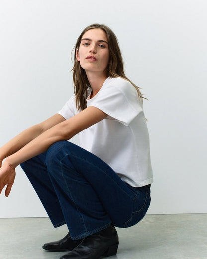 Kelly Boxy Cotton Tee - White