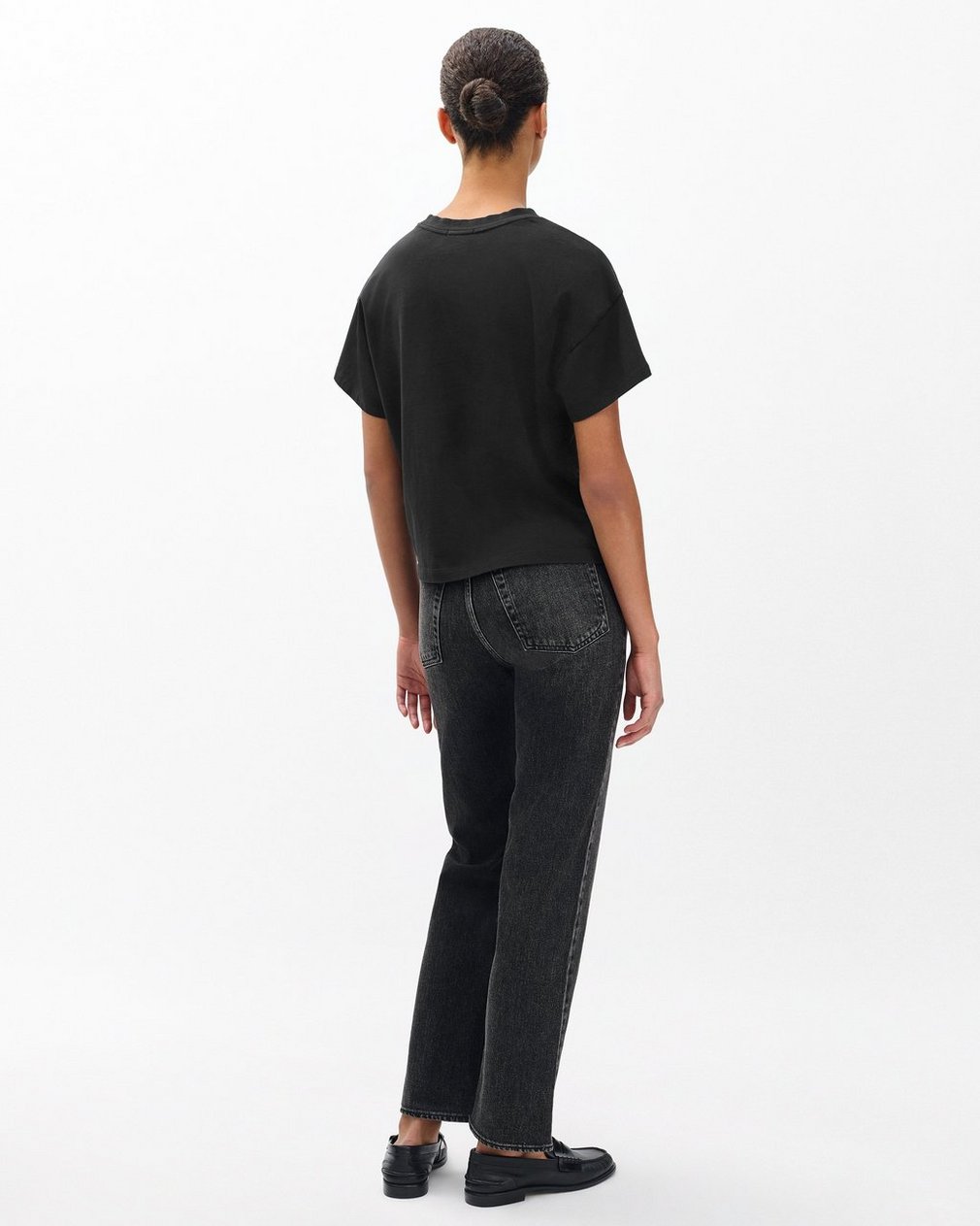 Kelly Boxy Cotton Tee - Black