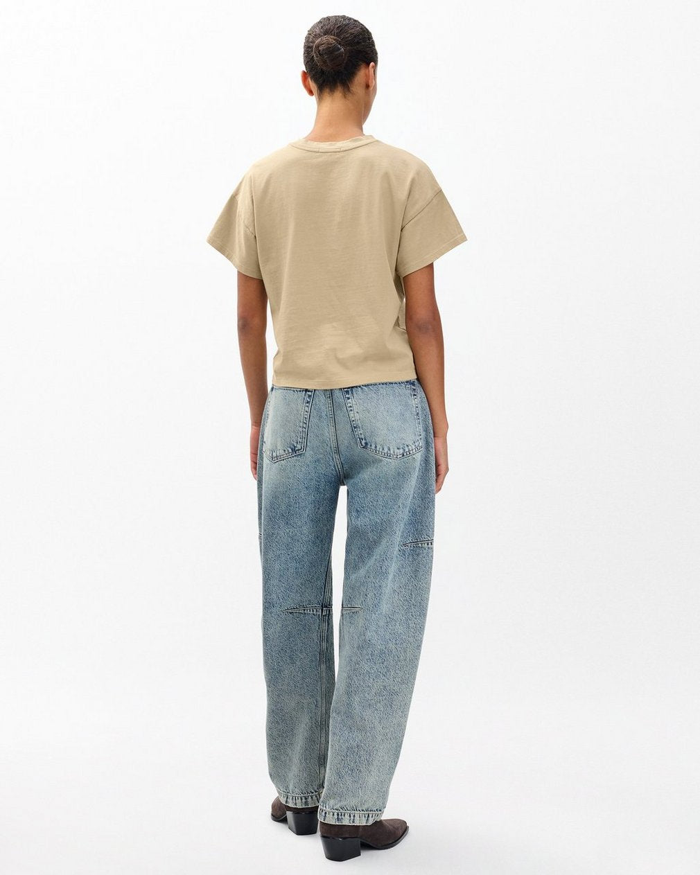 Kelly Boxy Cotton Tee - Dusty Taupe
