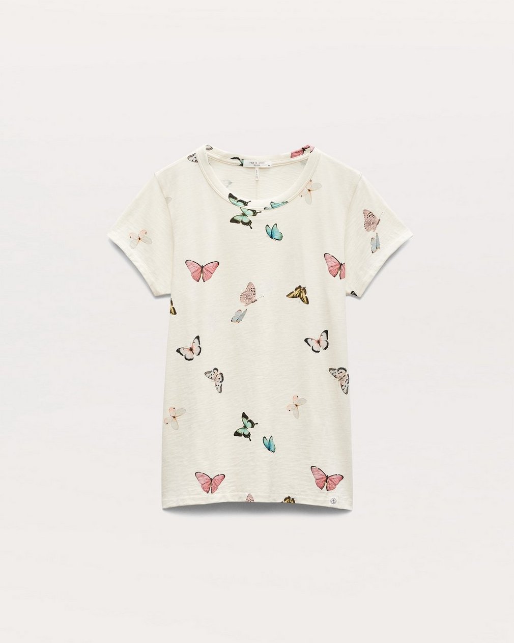 Butterfly Printed Cotton T-Shirt - Ivory Multi