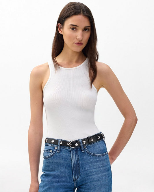 The Essential Rib Tank - White