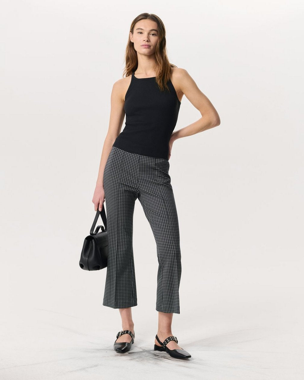 Essential Rib String Tank - Black