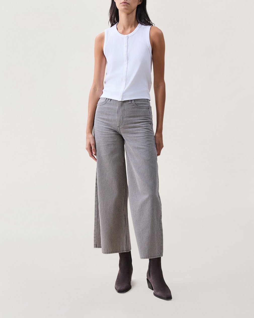 Essie Ribbed Tank Top - White