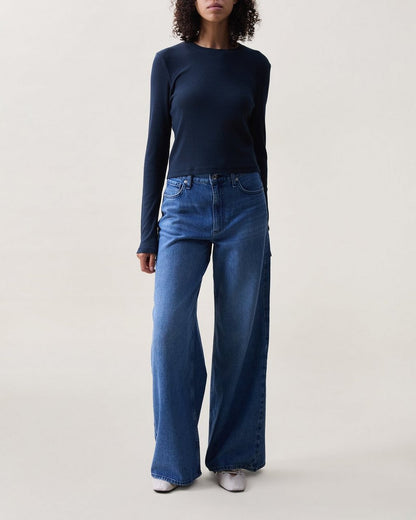 Essie Ribbed Cropped Tee - Salute