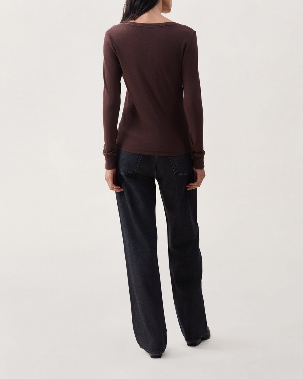 Essie Ribbed Henley - Espresso