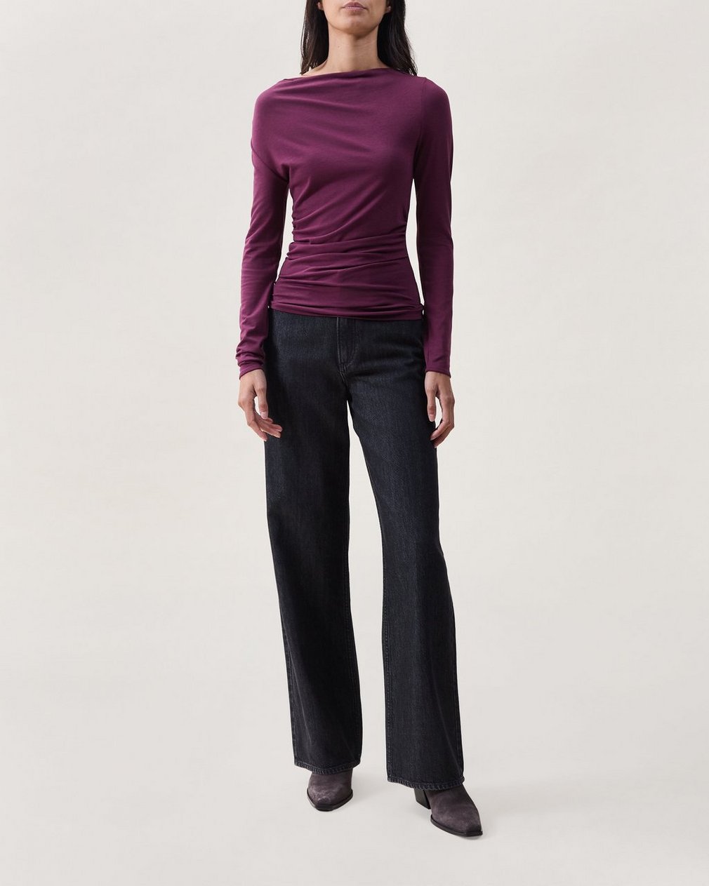 Lucy Ruched Top - Dark Berry