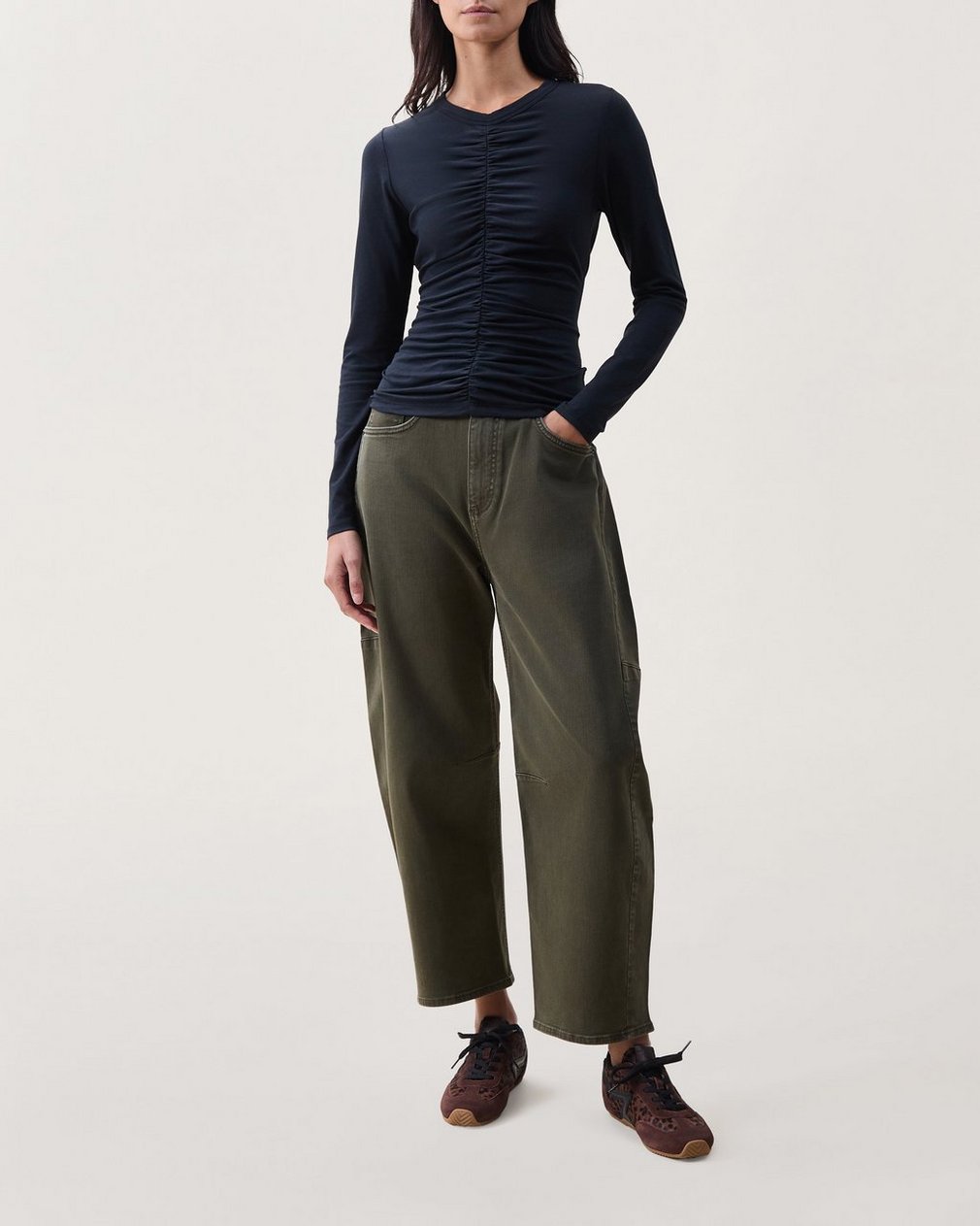 Lucy Shirred Top - Black