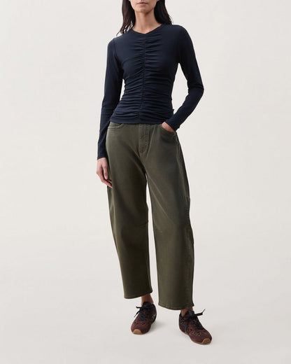 Lucy Shirred Top - Black