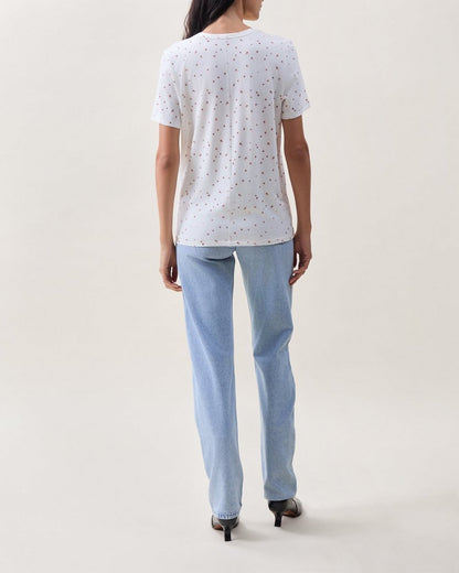 Printed Poppy Jersey Tee - Orange Mlti