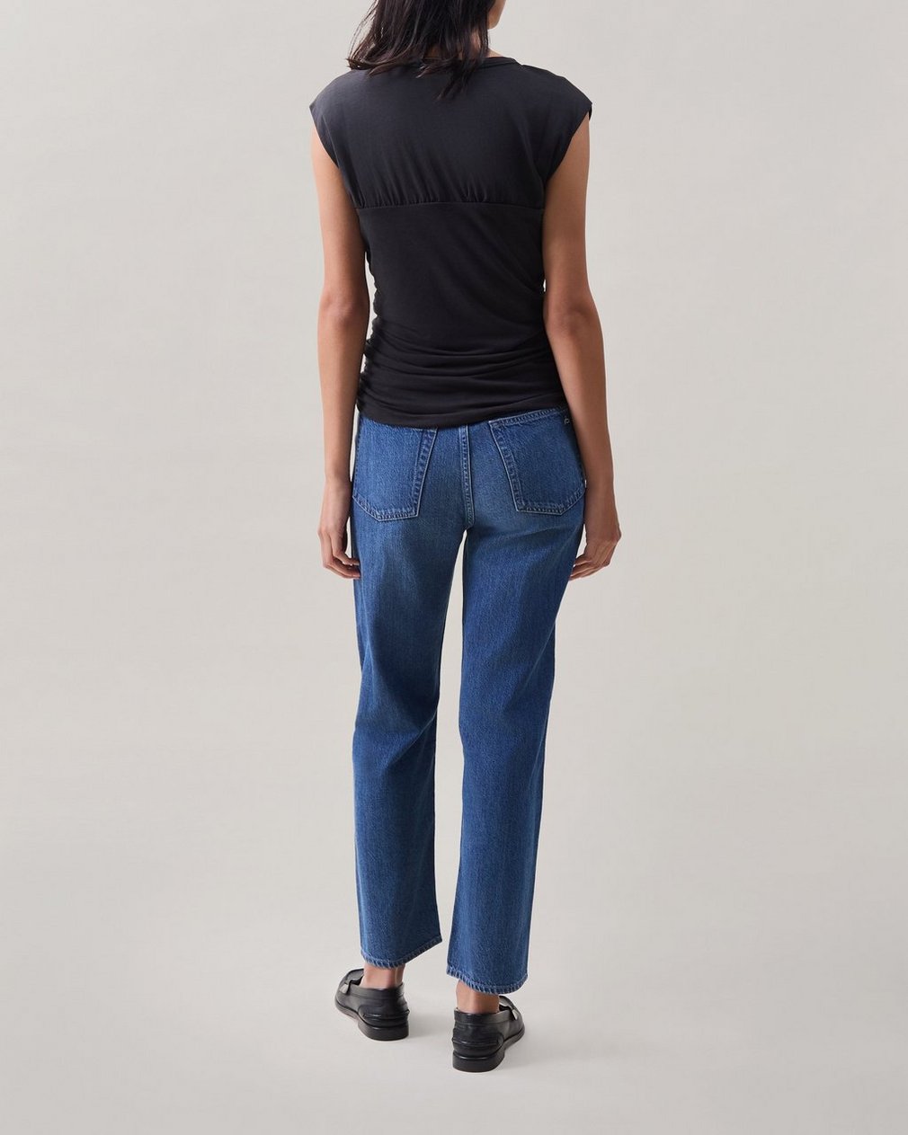 The Jersey Banded Top - Dark Grey
