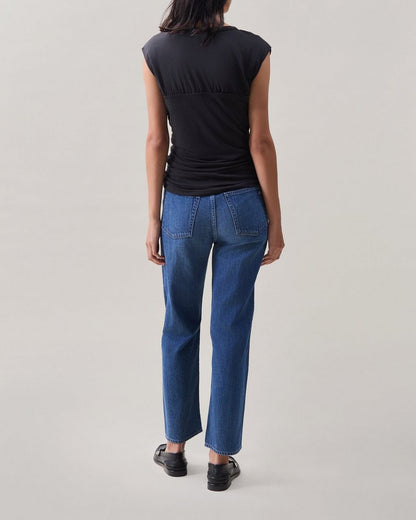 The Jersey Banded Top - Dark Grey
