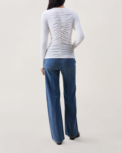 Lucy Shirred Top - Chalk