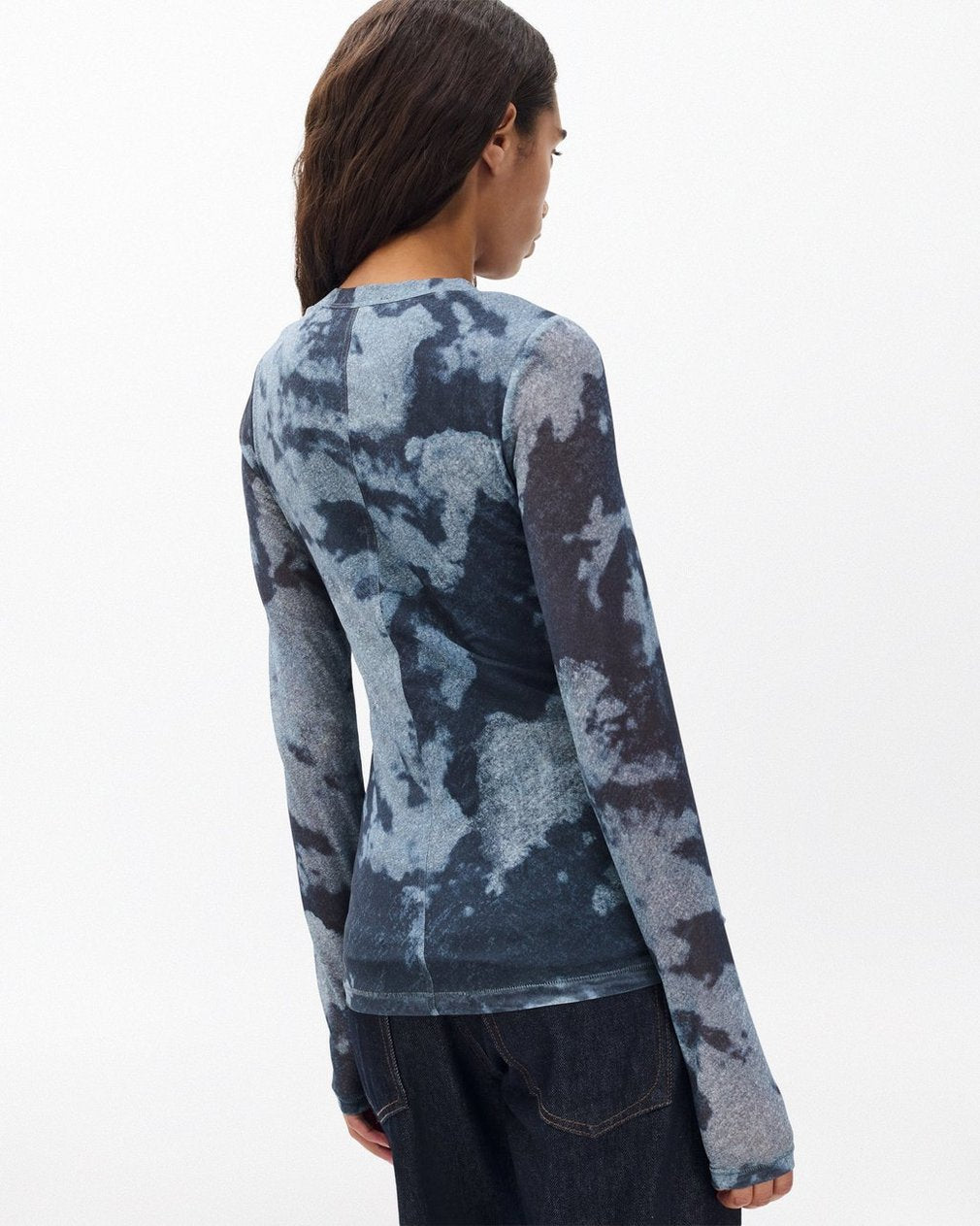 Yana Stretch Mesh Tee - Silver Multi