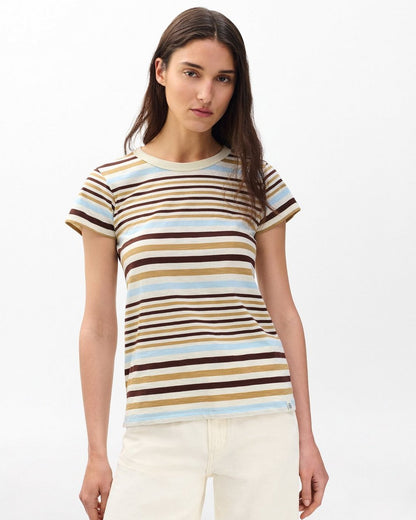 The Slub Striped Tee - Ivory Multi