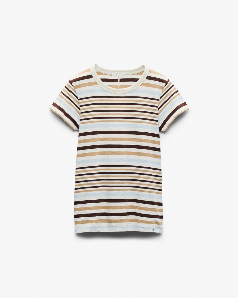 The Slub Striped Tee - Ivory Multi