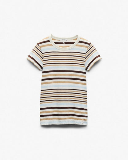 The Slub Striped Tee - Ivory Multi