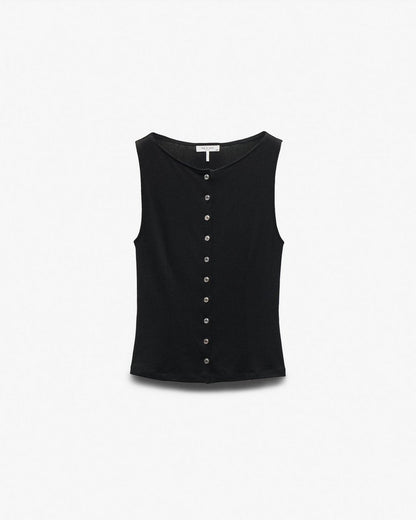 The Knit Boatneck Vest - Black
