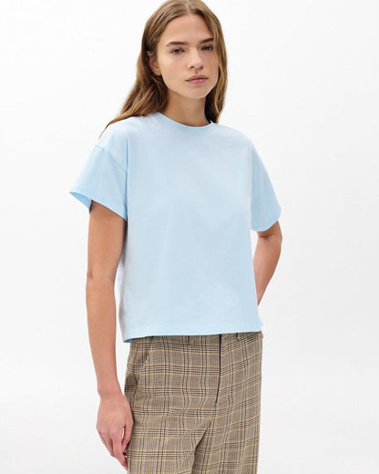 Kelly Boxy Cotton Tee - Sky Blue
