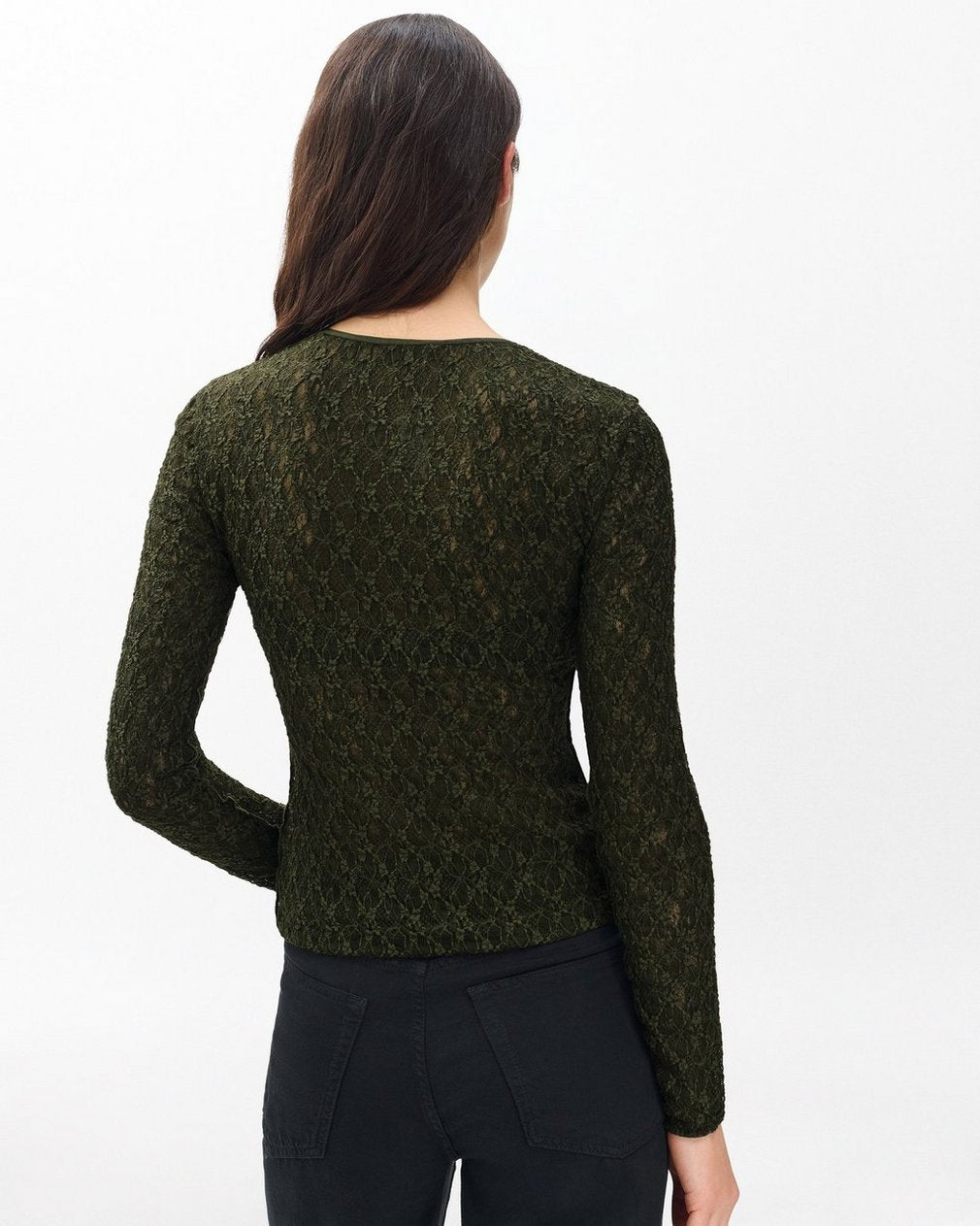 Ellie Lace Top - Army