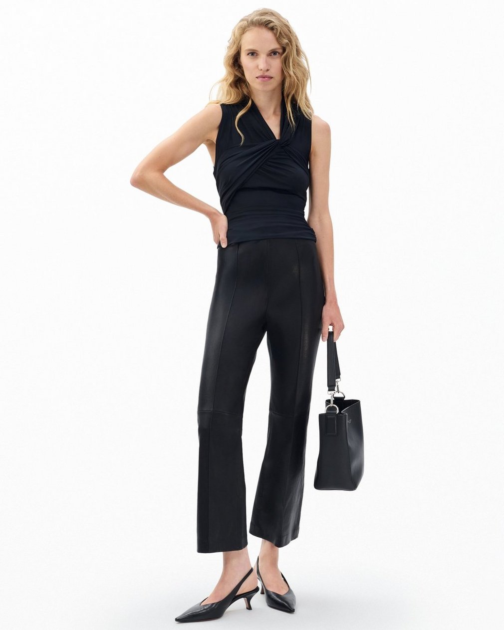 Clara Drape Tank Top - Black