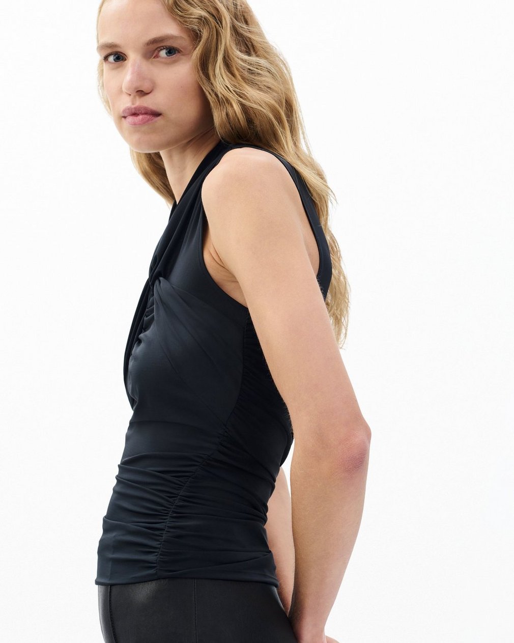 Clara Drape Tank Top - Black