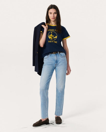 Montauk Boxy Graphic Tee - Navy